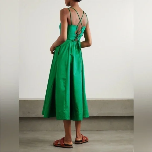 LA LIGNE Pleated organic cotton-blend poplin dress ✨One sold,last one available. - Picture 3 of 6